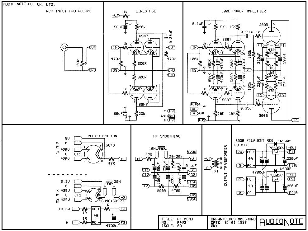 AudioNote Quest amplifier schematic