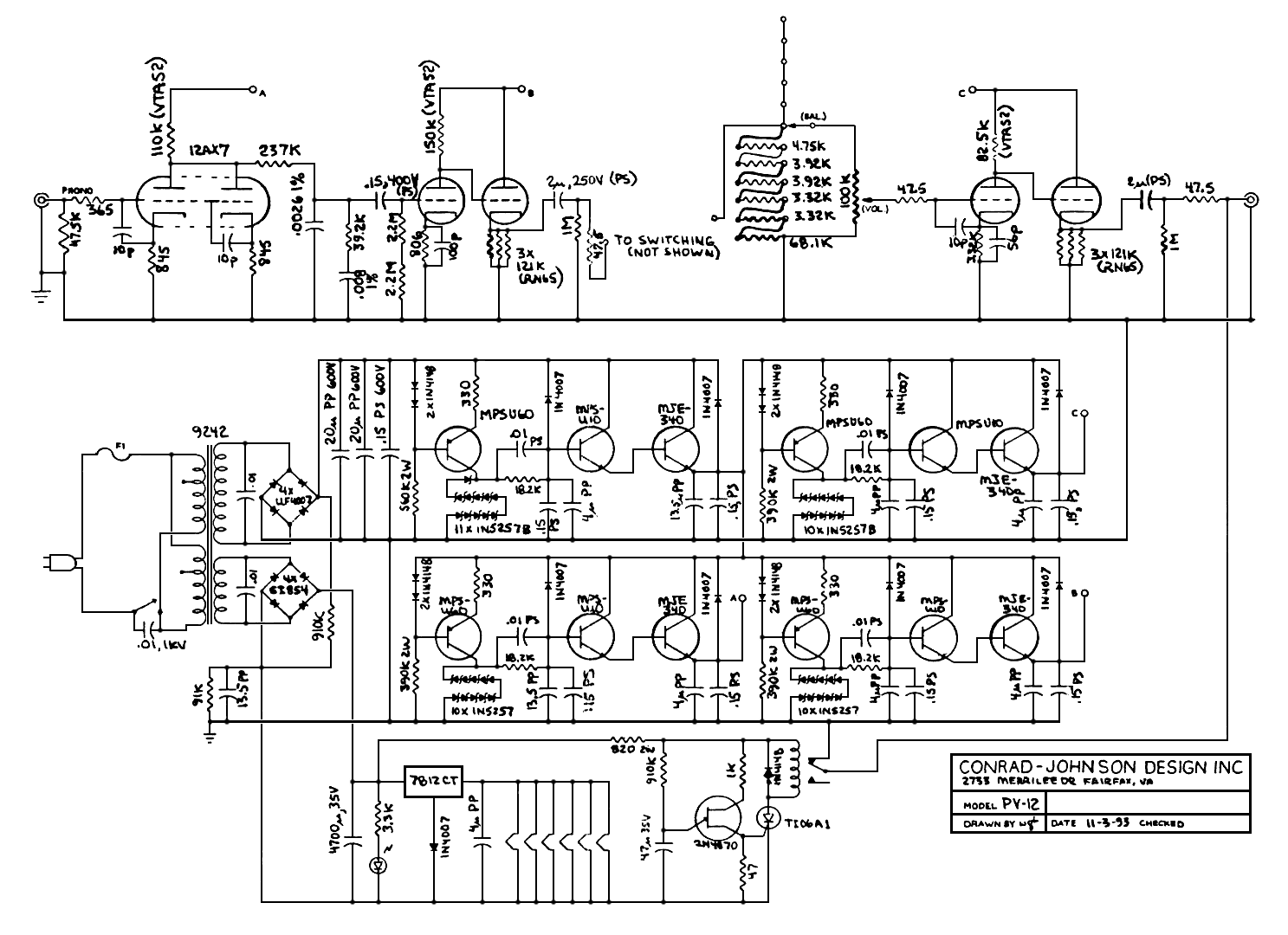 Conrad Johnson PV-12 Pre Amplifier