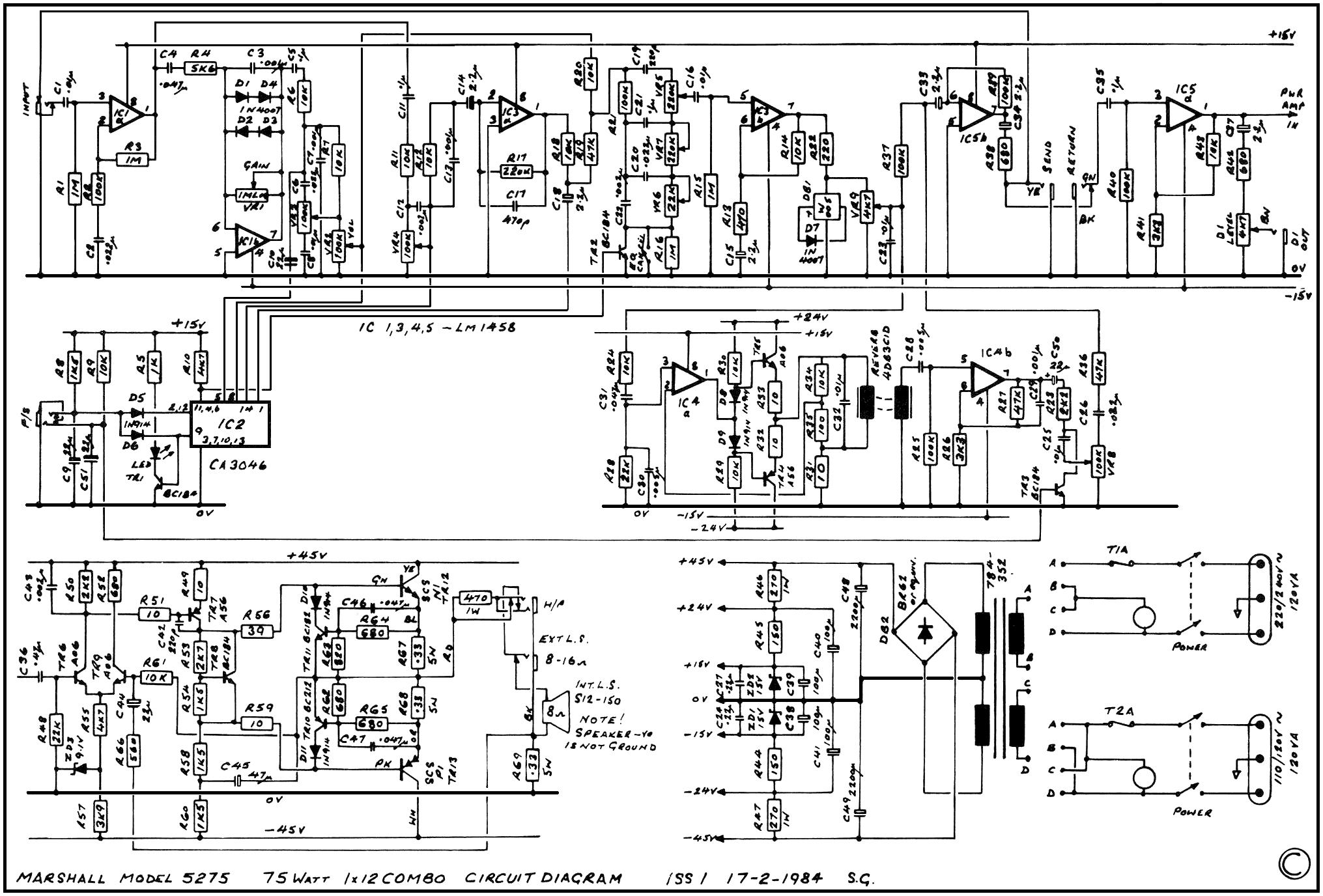 Image Result For Marshall 1974 Schematic