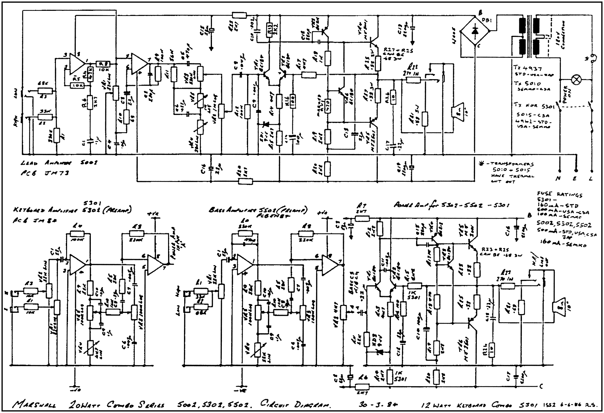 Marshall Amplifier Schematics And Wiring Diagrams